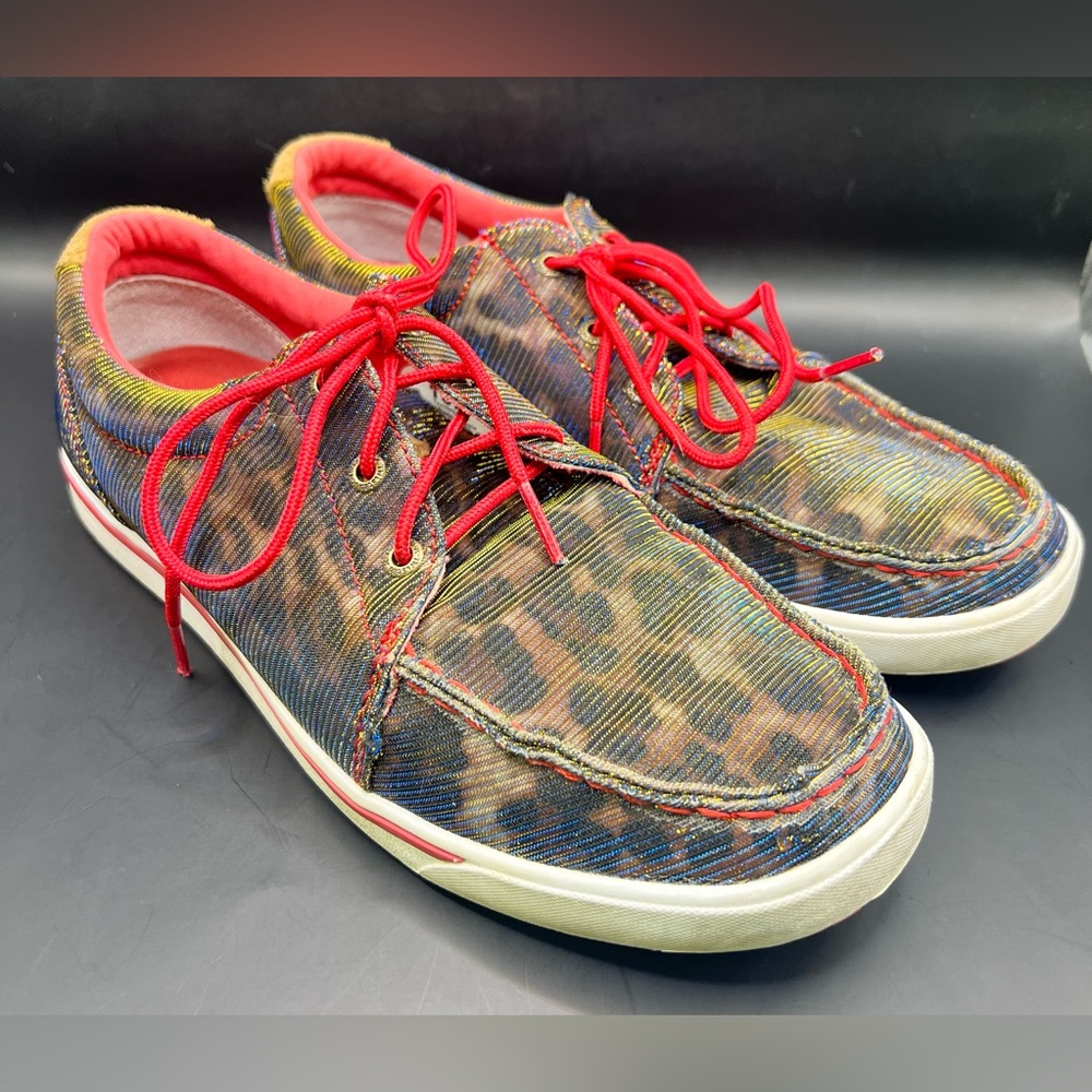 Twisted X- Womens Iridescent Colorful Animal Print Sneakers w/Red Laces-Size:10M